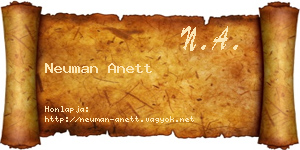 Neuman Anett névjegykártya